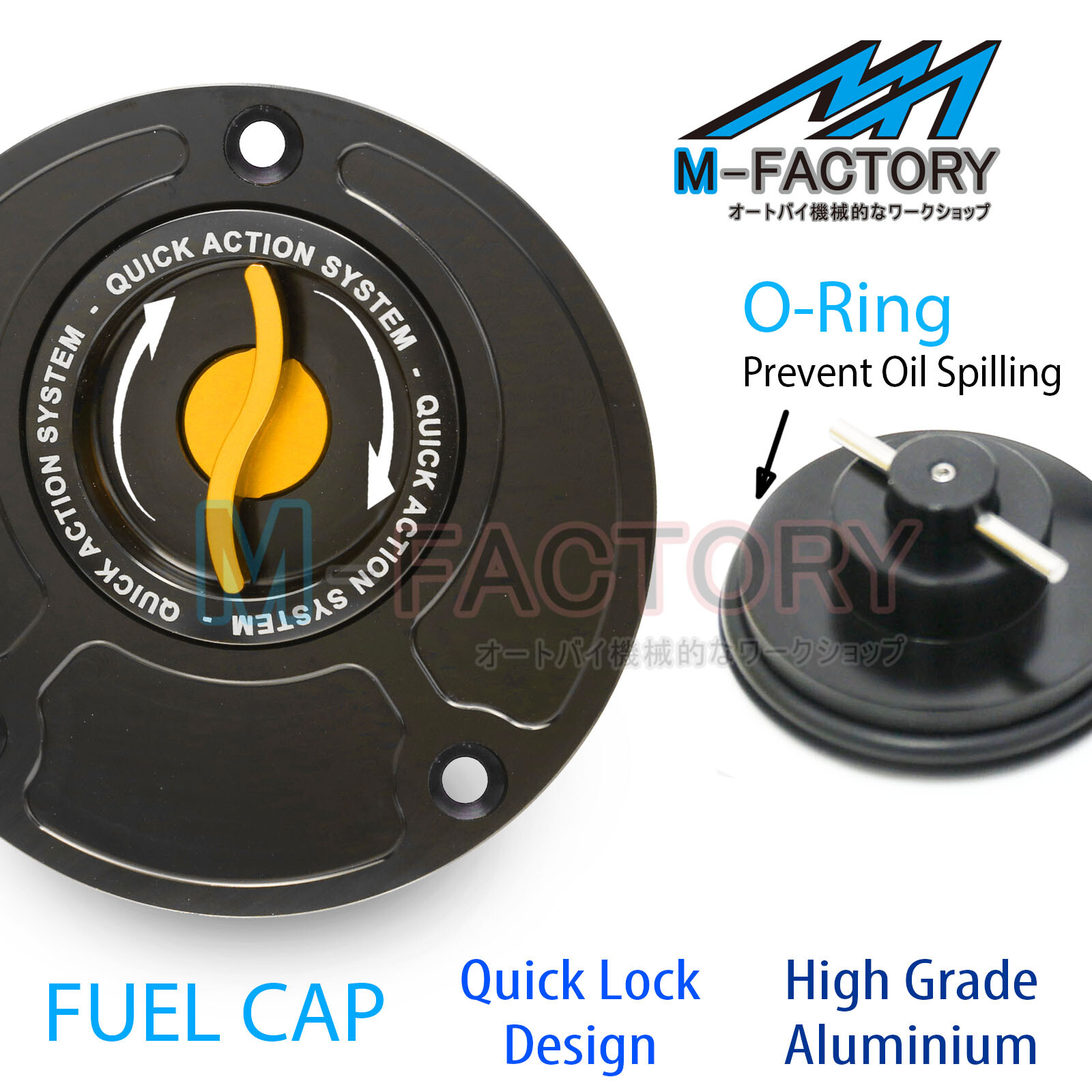 Kawasaki Accessories REVO CNC Quick Release Gas Cap - Green Fuel