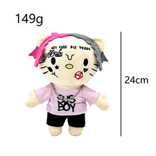 In Stock LIL PEEP Plush Anime Plush Toy Doll with Pink Clothes Necklace Stuffed 