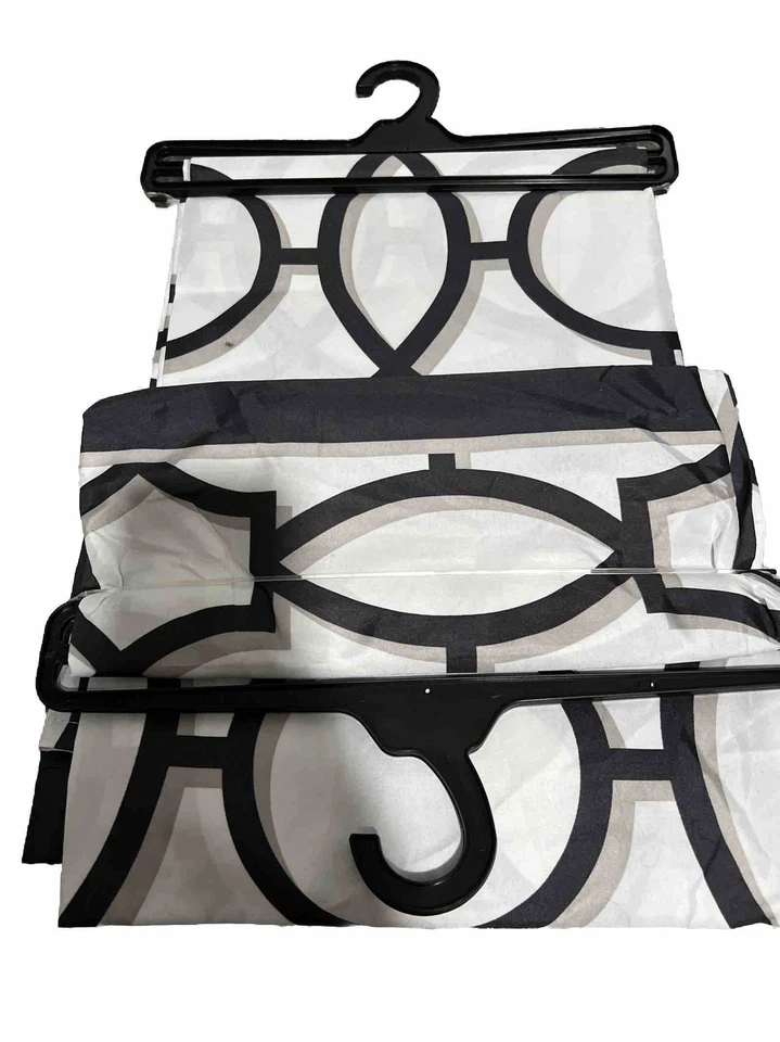 Mainstays Fabric Shower Curtain: Faux Linen White/Gray Design 70x72curtain - Image 3 of 4