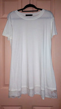 Brand New Sanifer White Large Cotton - Polyester Short Sleeve Dress