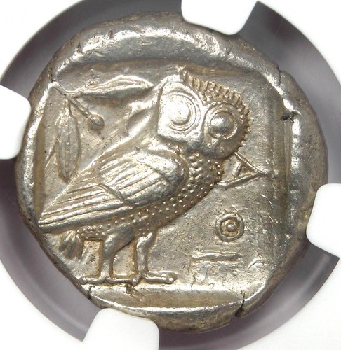 Athens Athena Owl Tetradrachm Coin 465-455 BC - NGC Choice XF - Early Issue!