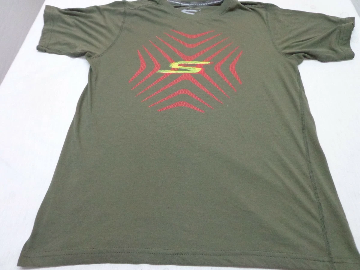 SKECHERS &#034;Go Like Never Military Green T Shirt Size FLAWS | eBay