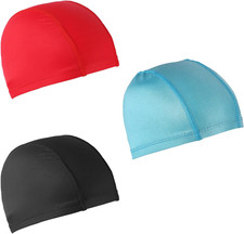 3 gorros de nataci n el sticos, gorros de nataci n de nailon unisex