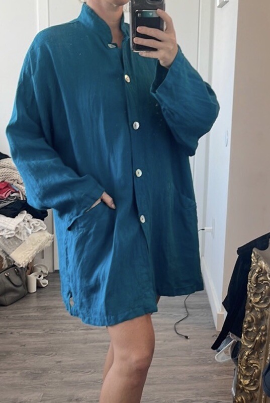 Bryan Walker Linen Button Tunic Blouse Jacket Ove… - image 7