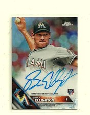 2016 Topps Chrome-RC-Autograph-Brian Ellington-Limited-498 of 499-Marlins-NM