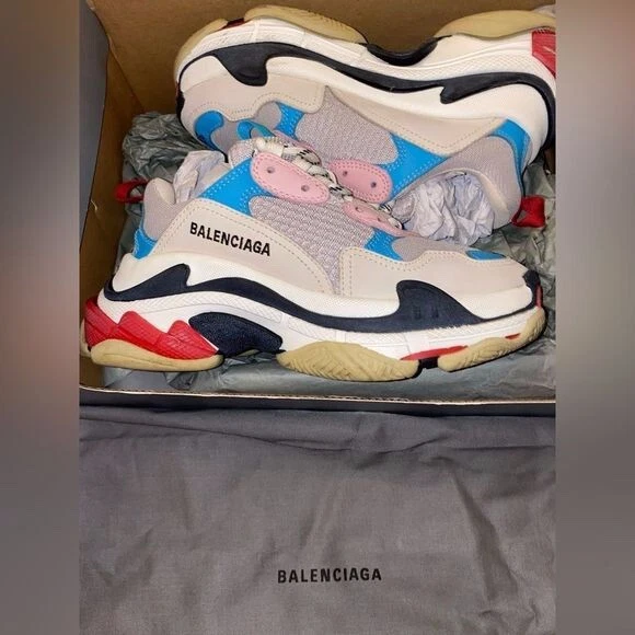 balenciaga triple s 37 white/blue/pink