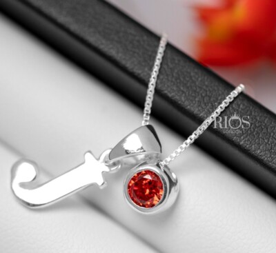 925 Sterling Silber Anfangsbuchstabe 18'' Kette Halskette & Laborgefertigter Charm verpackt