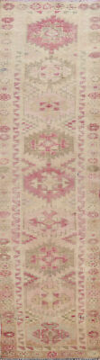 Geometric Oushak Oriental Runner Rug 3x10 Turkish Hand-knotted Hallway Carpet