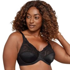 Lilyette Bra Comfort Lace Full-Figure Minimizer 0428 Black Sz.34D/DD,36,38,40,42
