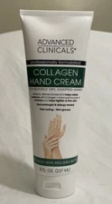 Advanced Clinicals Collagen Hand Cream For Severely Dry Chapped Hands 8oz NEW