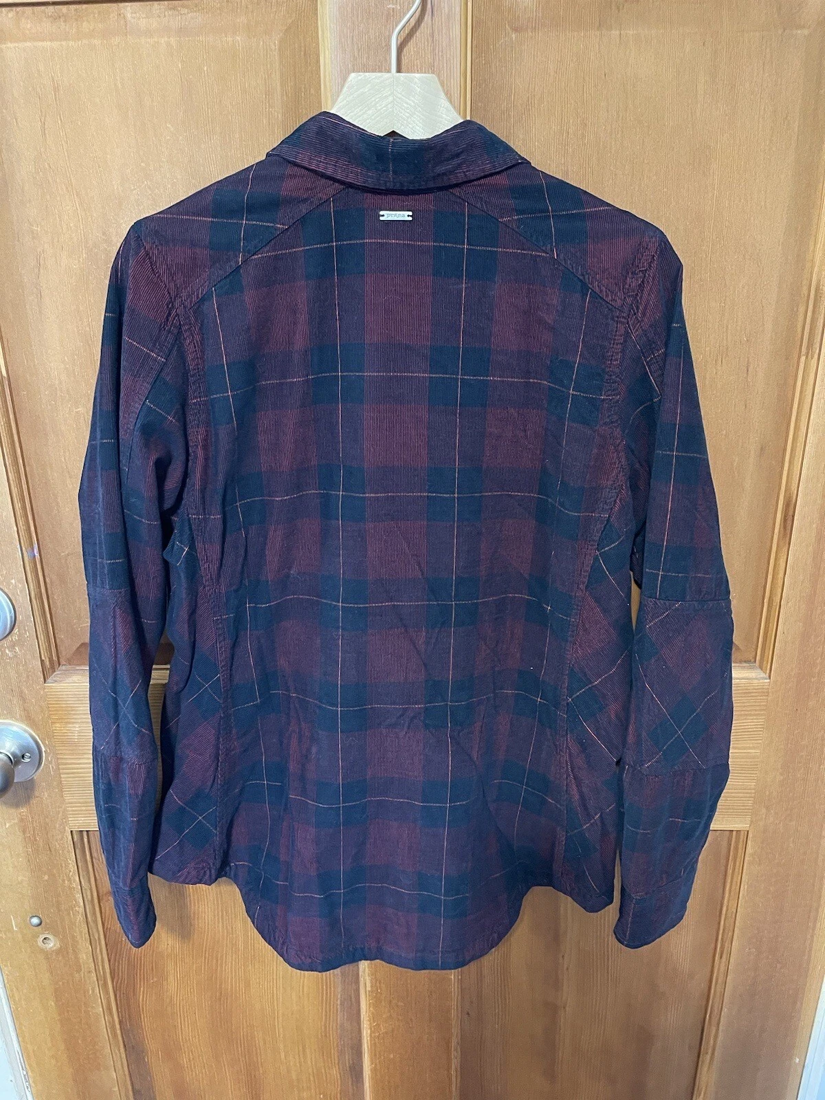 prana plaid micro corduroy snap front shirt