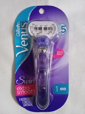 1 GILLETTE VENUS SWIRL EXTRA SMOOTH HANDLE+ 1 REFILL CARTRIDGE 5 BLADES !