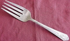 1935 International Silverplate Medium Cold Meat Fork Royal Saxony Pattern 8"