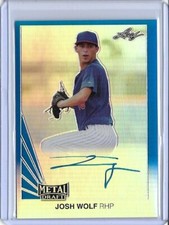 2019 Leaf Metal JOSH WOLF Throwback Blue Prismatic Auto RC 16/30 Cleveland