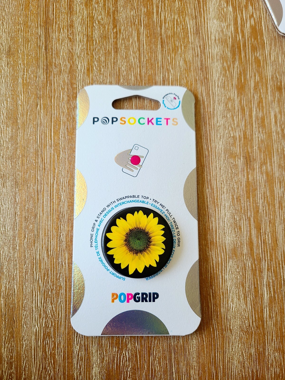 NEW PopSocket Sunflower PopGrip Yellow Black Flower Summer Floral Phone Grip Pop-image