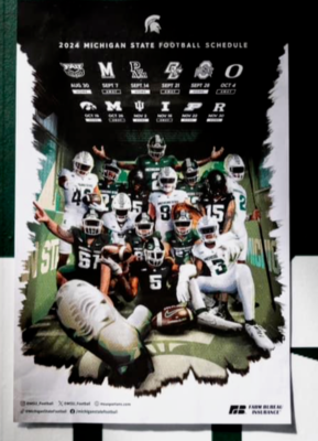 2024 Michigan State Spartans football schedule poster MSU Chiles Jonathan  Smith