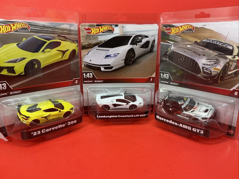 风火轮高级 1: 43 比例科尔维特、兰博基尼、梅赛德斯-AMG GT3 批量 3 件 — 第 2/4 张图片