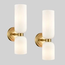 Gold Wall Sconces Set of Two 2-Light Modern Wall Light Bathroom Vanity Lights