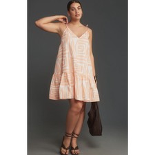 Nwt ANTHROPOLOGIE MAEVE sz L Sleeveless Flounce Swing Dress