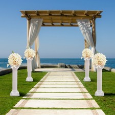4PCS White Roman Columns Set, Wedding Pillars, Hollow Column Flower Stand