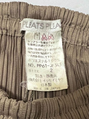 ISSEY MIYAKE PLEATS PLEASE Beige Long Pants Size 2 Basic - Picture 7 of 7