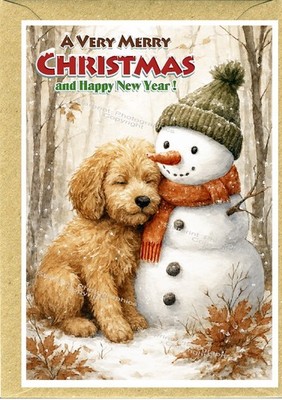Cockapoo Hund/Gekritzel (4''x 6'') Weihnachtskarte (innen leer) Design von Starprint