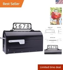 Customizable Black Address Plaque - Small 3460B with 77 Vinyl Numbers Included