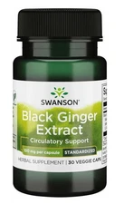 Swanson Black Ginger Extract For Healthy Blood Circulation Physical Vigor 30Caps