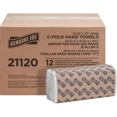 13 In. X 10.1 In. C-Fold Paper Towels (2,400 Sheets per Carton)