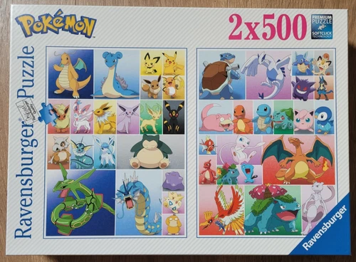 RAVENSBURGER PUZZLE * 2 x 500 PIECES * POKEMON * RARITY * NEW