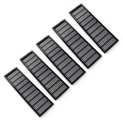 T Tulead Black Rectangle Vents Cover Grille Plastic Vents Space Vent Cabinet ...