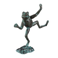 Gartenfigur Frosch Gusseisen Dekofigur Wetterfest 5Er Set Garten Deko Frosch