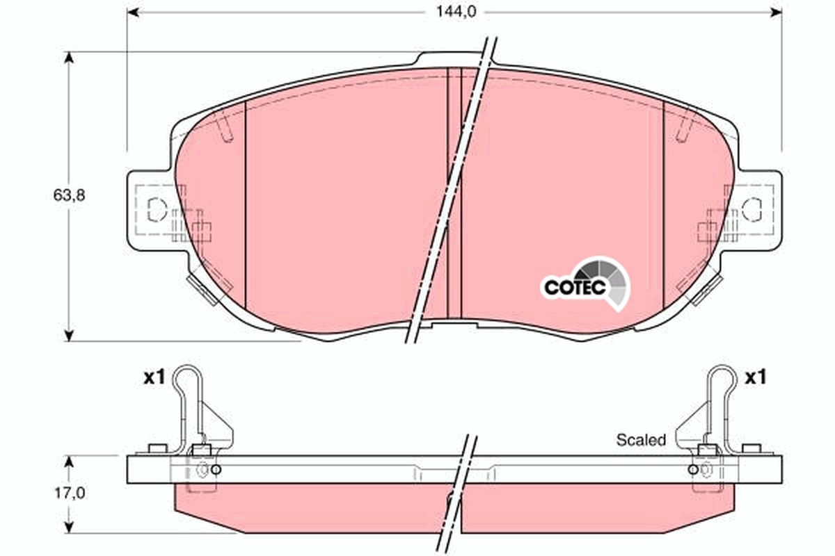 Front TRW-OE GDB3235 Brake Pad Set, disc brake for LEXUS,TOYOTA