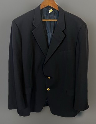 Vintage Bobby Jones Navy Blue Sport Coat Gold Button Suit Jacket Mens Size 48R