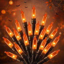 Orange LED Outdoor Halloween Lights, Halloween Decorations, 39 FT 100 LED Mini
