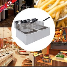 2500W Commercial Electric Deep Fryer Fat Chip Fry Pot Tank Stainless Steel New