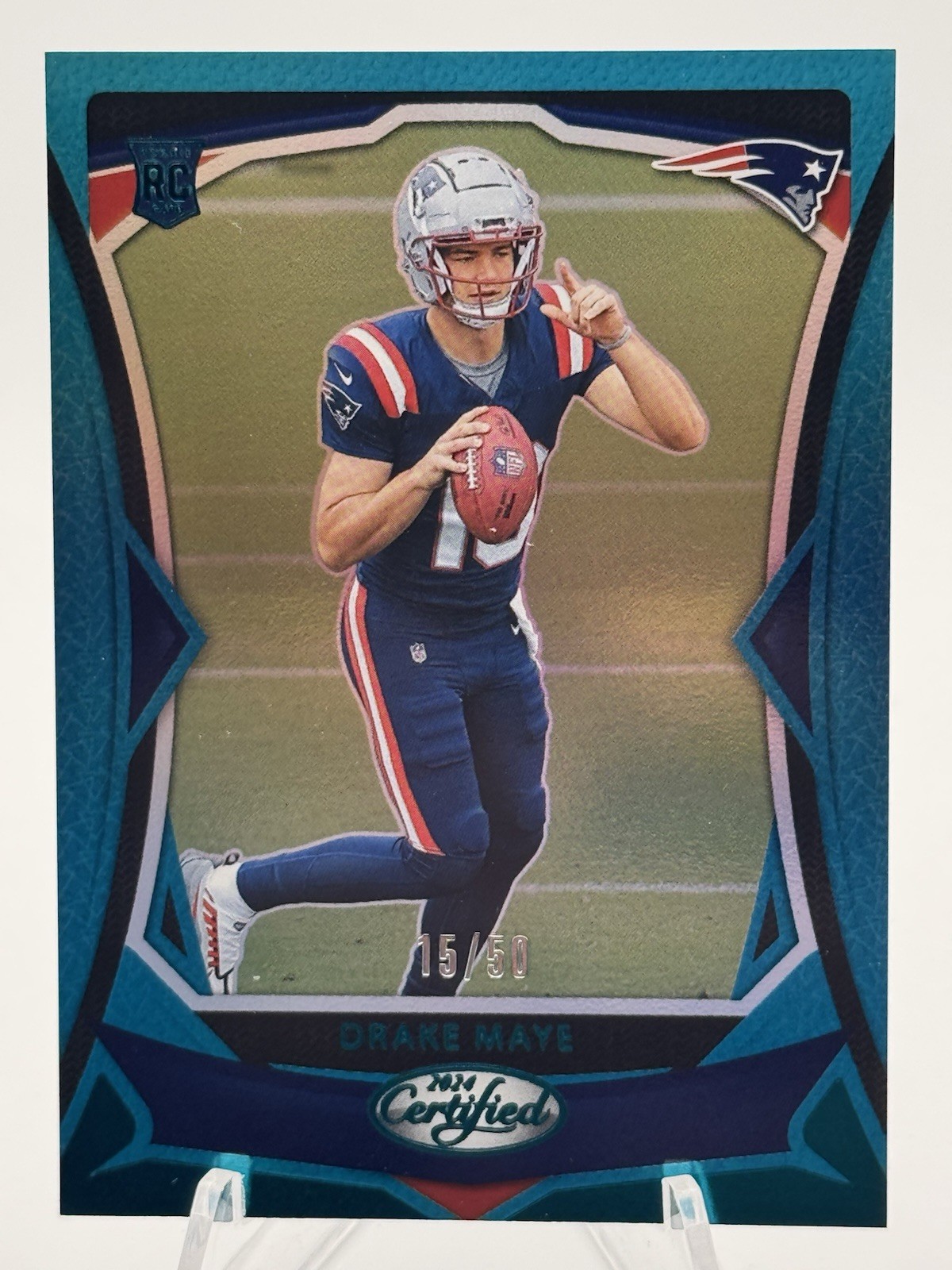 2024 Panini Certified - Rookies Drake Maye #103 Mirror Teal /50 (RC)