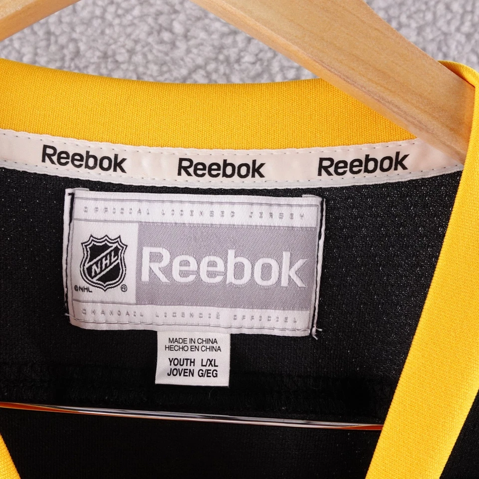 Camiseta deportiva de hockey juvenil Reebok Boston Bruins negra dorada NHL niños L/XL Bear Foto 3 de 4