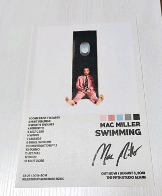Mac Miller Swimming Canvas Print Unframed 8x12