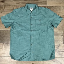 L.L. Bean Men  s Size L Short Sleeve Button Up Pocket Shirt Green NWOT 