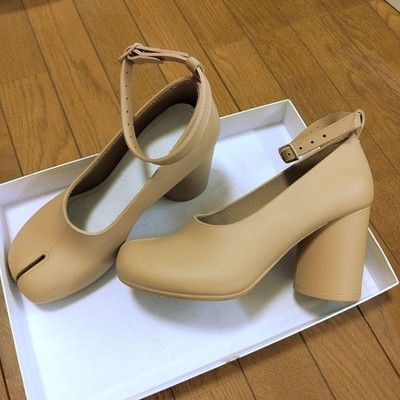 Maison Margiela Tabi Heel Pumps Shoes Nude Beige Strap Size:36 Used