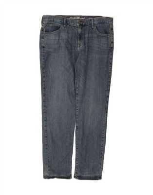 Eddie Bauer Damen Boyfriend Slim Jeans US 12 Large W34 L31 Blau Baumwolle DJ10