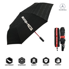 Mercedes AMG Travel Umbrella&ndash;Windproof, Red/Black, Auto Button, Luxury Gift Idea