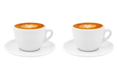 IUXPRESSO Set aus 2 Porzellan Kaffee Cappuccino Tassen mit Unterteller, 200 ml