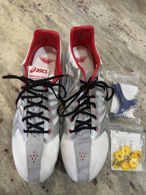 NEW Men s 13 Asics M Spivey LD Long Distance Track and Field  Shoes White Silver