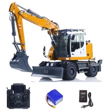 CUT 1/14 Hydraulic Wheeled RC Excavator 3Arms LR914 8CH Valve RTR Digger Radio