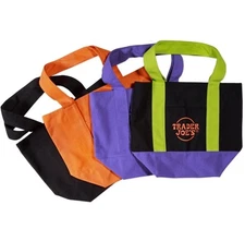 Trader Joes Mini Canvas Tote Bag Set of 4 Halloween LIMITED In Hand Fast Ship