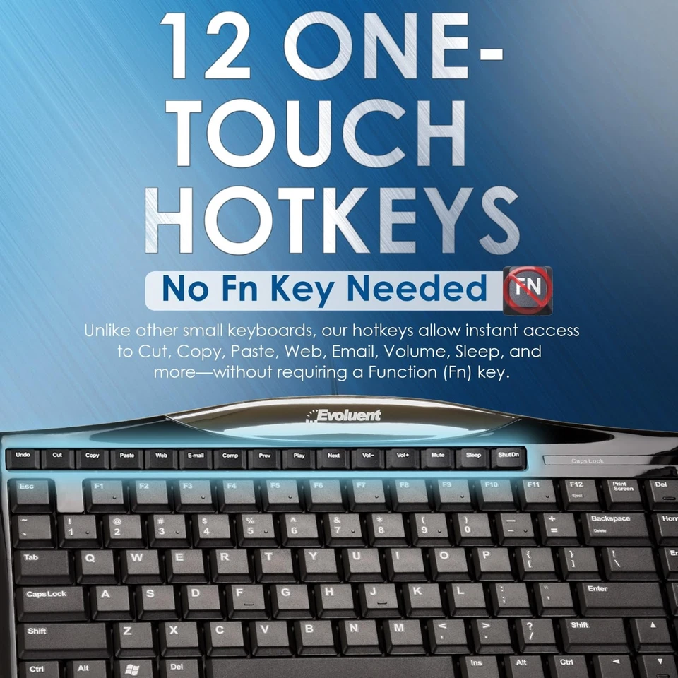 Wired Compact Keyboard – Compact Keyboard, Portable Wired Keyboard – No Numer... - Image 4 of 4