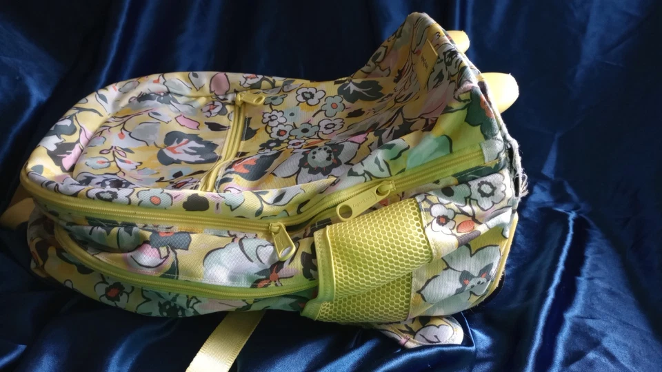Vera Bradley Roller W/ Wheels Lighten Up Sport Backpack Sunny Garden Pattern - Image 3 of 4