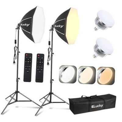 2-Pack 20'' Octagonal Softbox Lighting Kit - Studio Lights - Dual 2 Pcs
